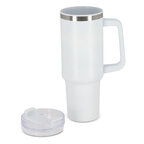 Mug isotherme personnalisable en acier recyclé avec paille 1.2 L - Trendy | pandacolach - thumb - 1