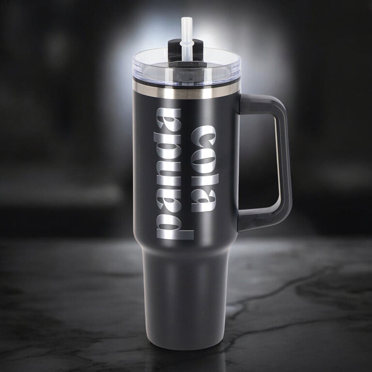 Mug isotherme personnalisable en acier recyclé avec paille 1.2 L - Trendy | pandacolach