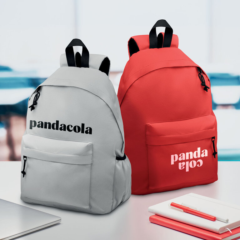 Sac à dos publicitaire en polyester rPET avec poche extérieur - Piou | pandacolach