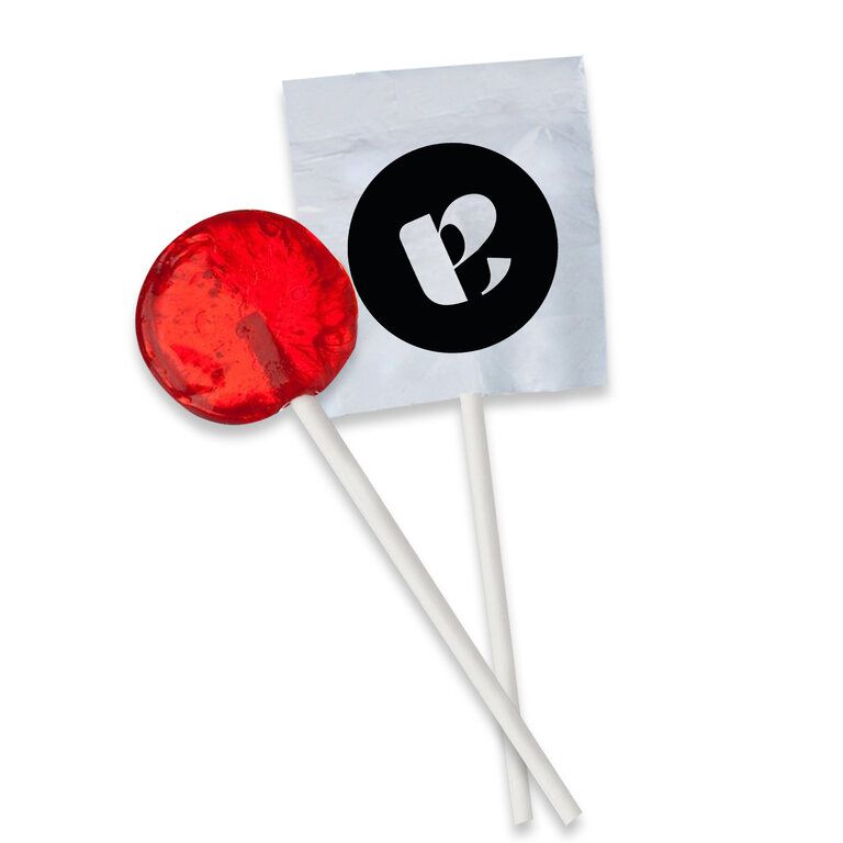 Lot de 100 Sucettes plates personnalisable goût au choix | pandacolach