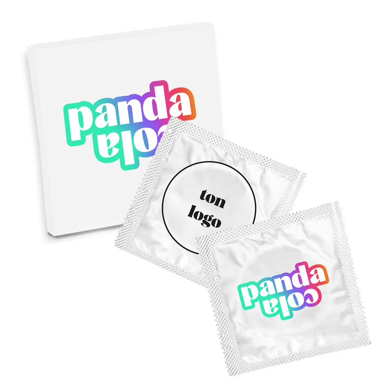 Deux préservatifs foil personnalisable avec pochette | pandacola - 3