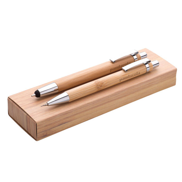 Parure de stylo/stylet et porte-mines en bambou set - Tural set | pandacolach