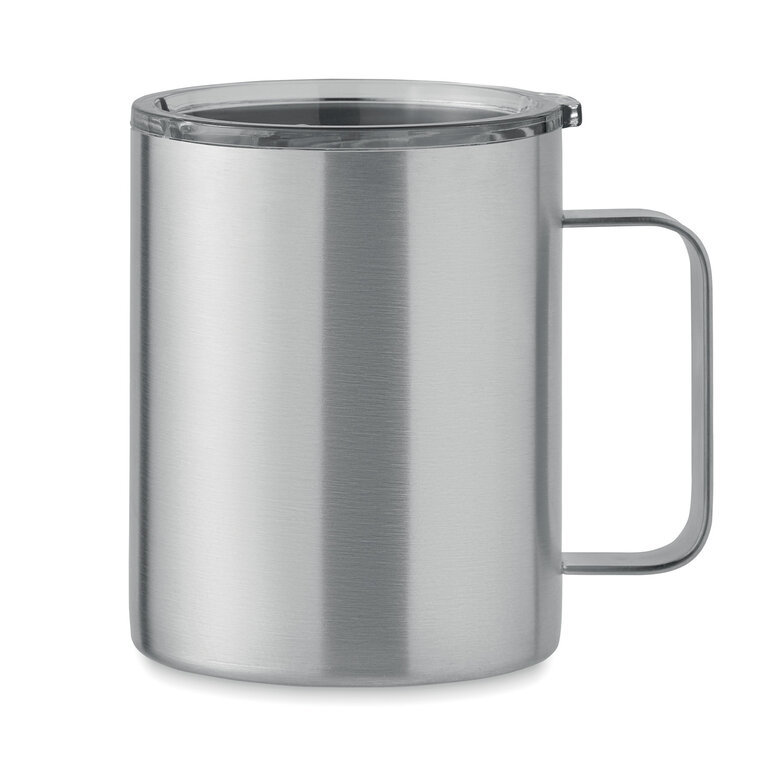Mug isotherme personnalisable en acier recyclé avec couvercle 300 ml - Klouk | pandacola