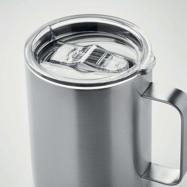 Mug isotherme personnalisable en acier recyclé avec couvercle 300 ml - Klouk | pandacola - 1