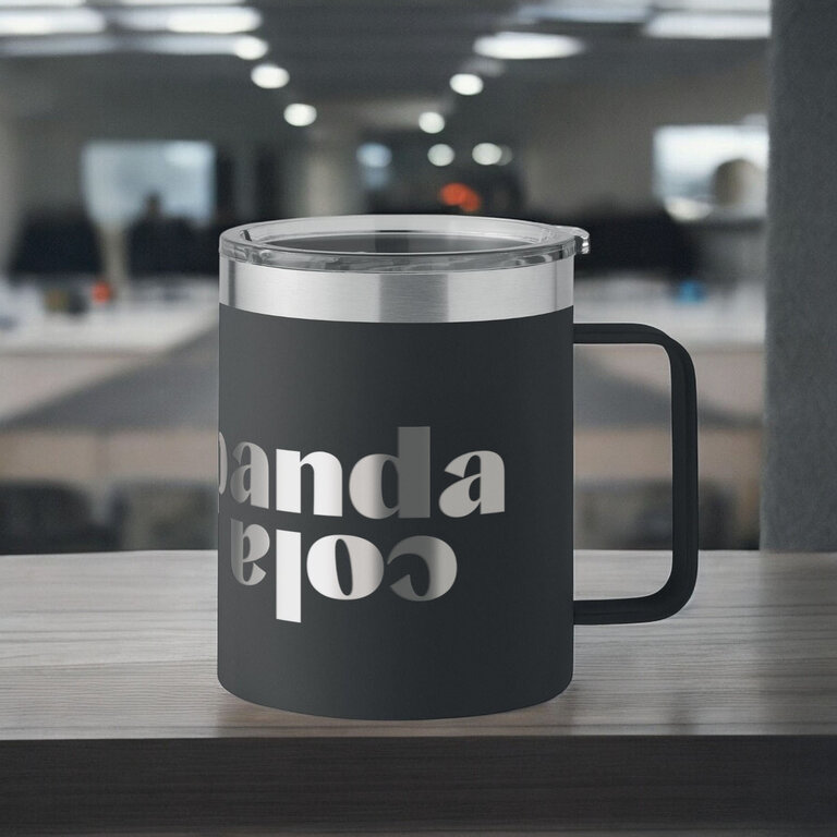 Mug isotherme personnalisable en acier recyclé avec couvercle 300 ml - Klouk | pandacolach