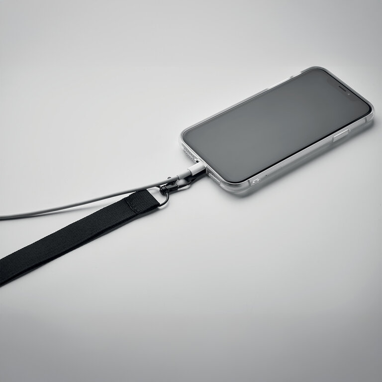 Tour de cou publicitaire en polyester avec porte-téléphone - Faigaf | pandacolach - 1