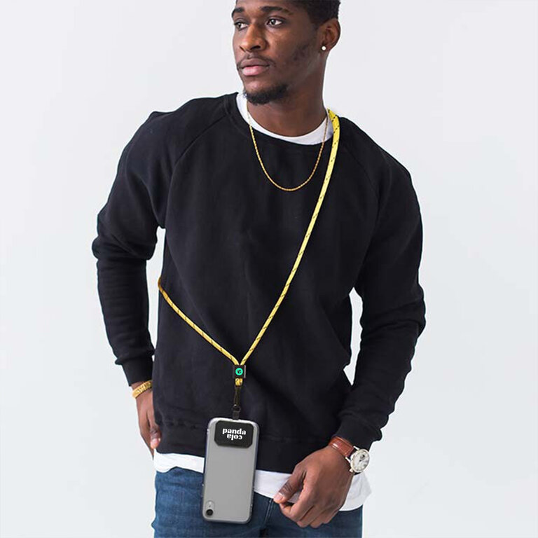 Tour de cou cordon personnalisé cordon MIX & MATCH avec porte-téléphone - Houla RPET | pandacolach