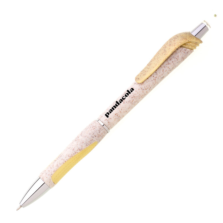 Stylo à bille en paille de blé avec grip - Vendi | pandacolach