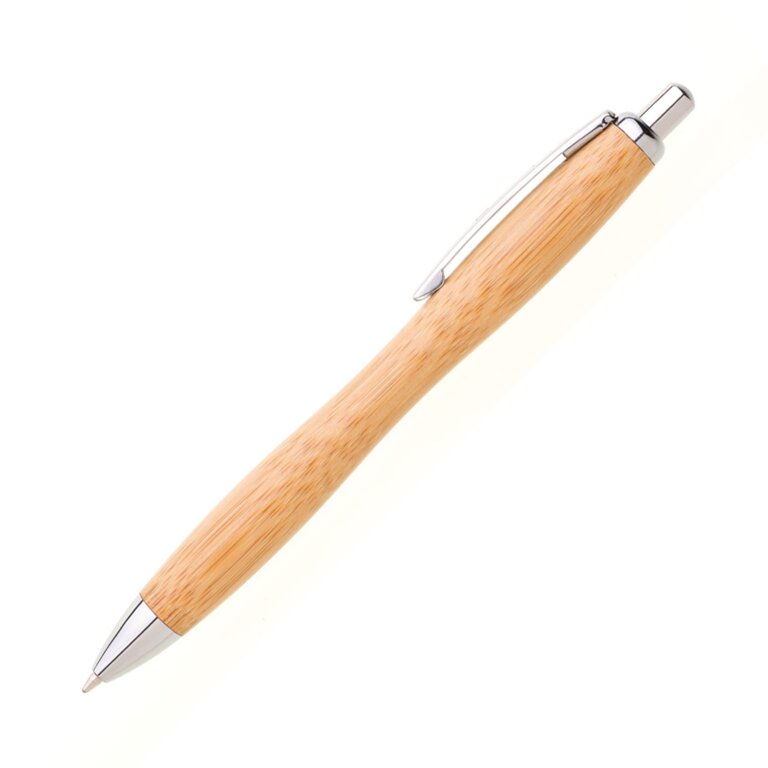 Stylo à bille personnalisable en bambou - Lesna | pandacolach - 1