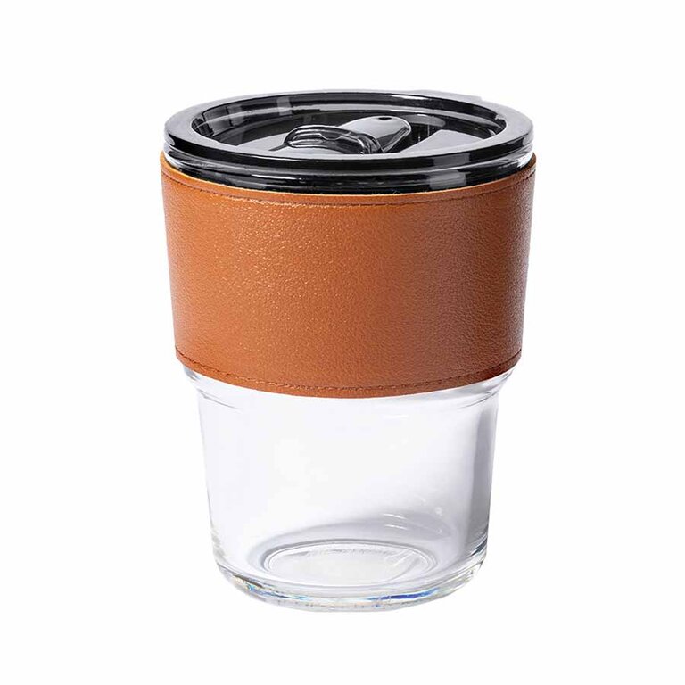 Mug personnalisable en verre borosilicate et PU 400 ml - Cuiras | pandacolach