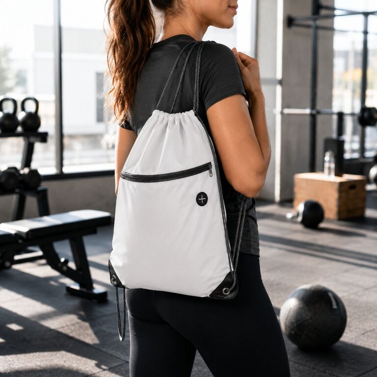Sac à dos personnalisable à cordelettes avec poche zippée - Kante | pandacola - 2