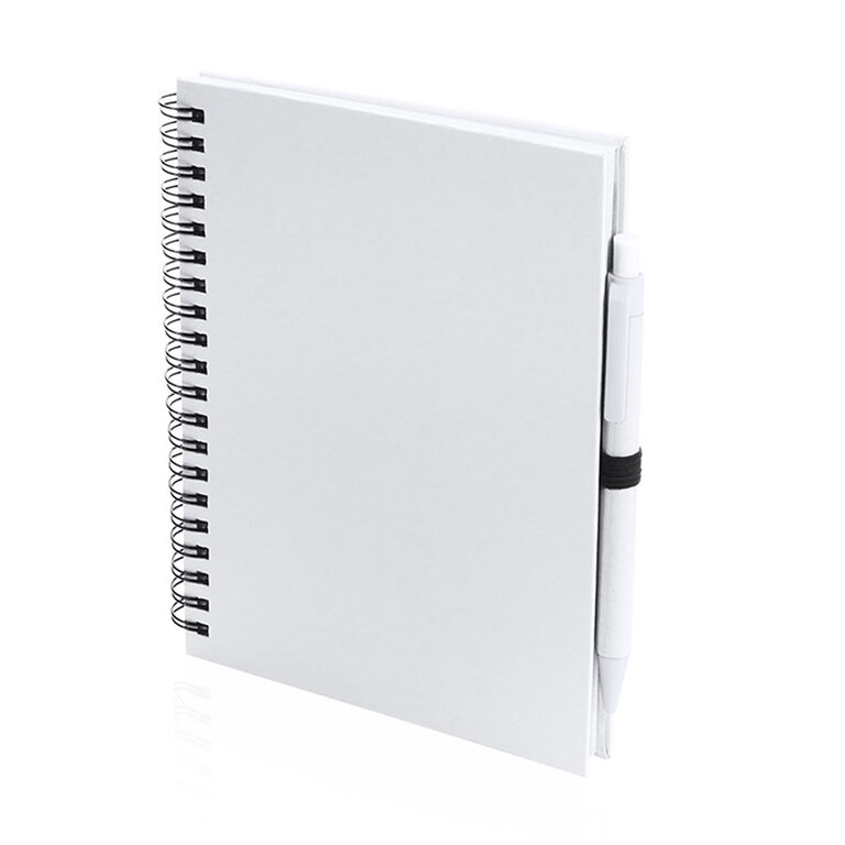Carnet à spirales publicitaire A5 140 pages vierges avec stylo - Carlae | pandacolach