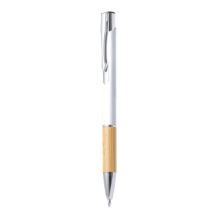 Stylo publicitaire en aluminium et grip en bambou - Alusto Soft | pandacolach