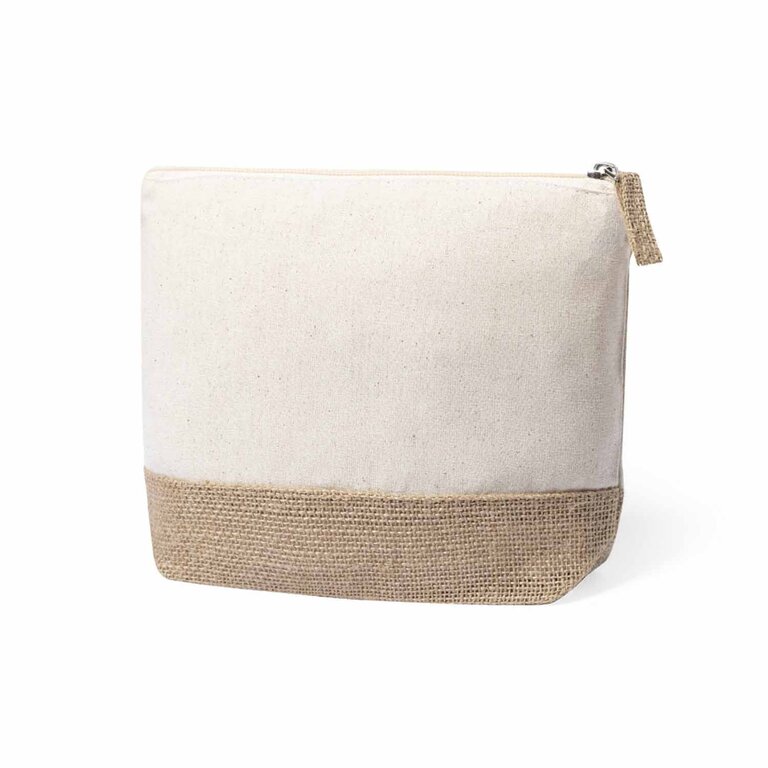 Trousse de toilette publicitaire en coton et jute - Melly Jeco | pandacola