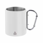 Mug personnalisable double paroi en acier recyclé avec poignée mousqueton 300 ml - Hacroche Recyclé | pandacola - thumb