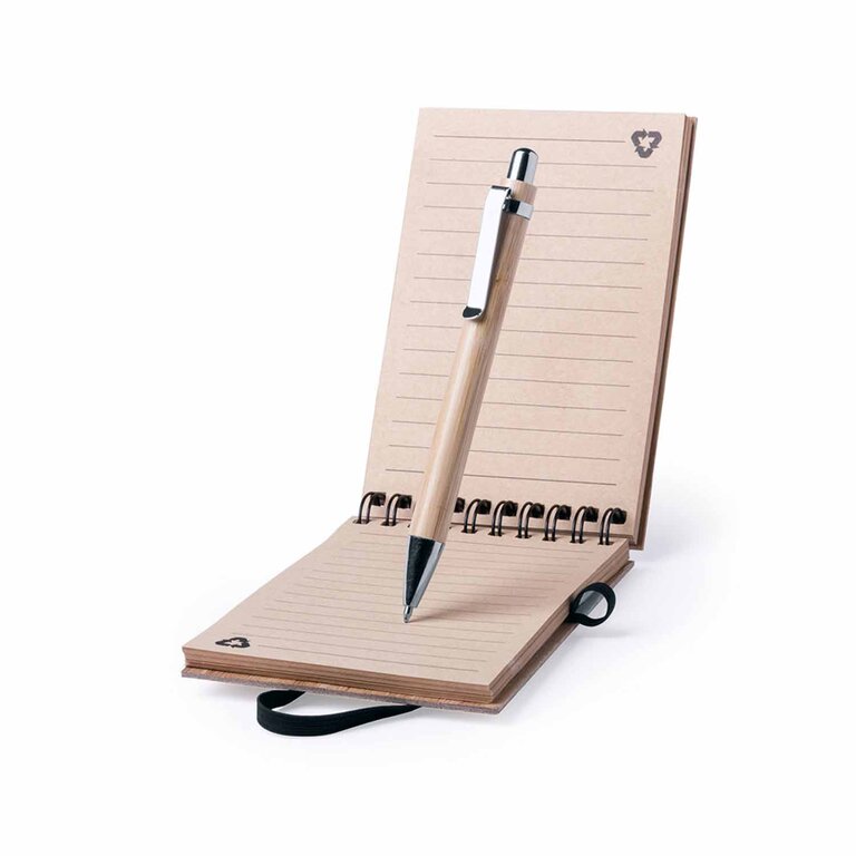 Bloc-notes personnalisable en bambou avec stylo 140 pages - Wham Bloc | pandacolach