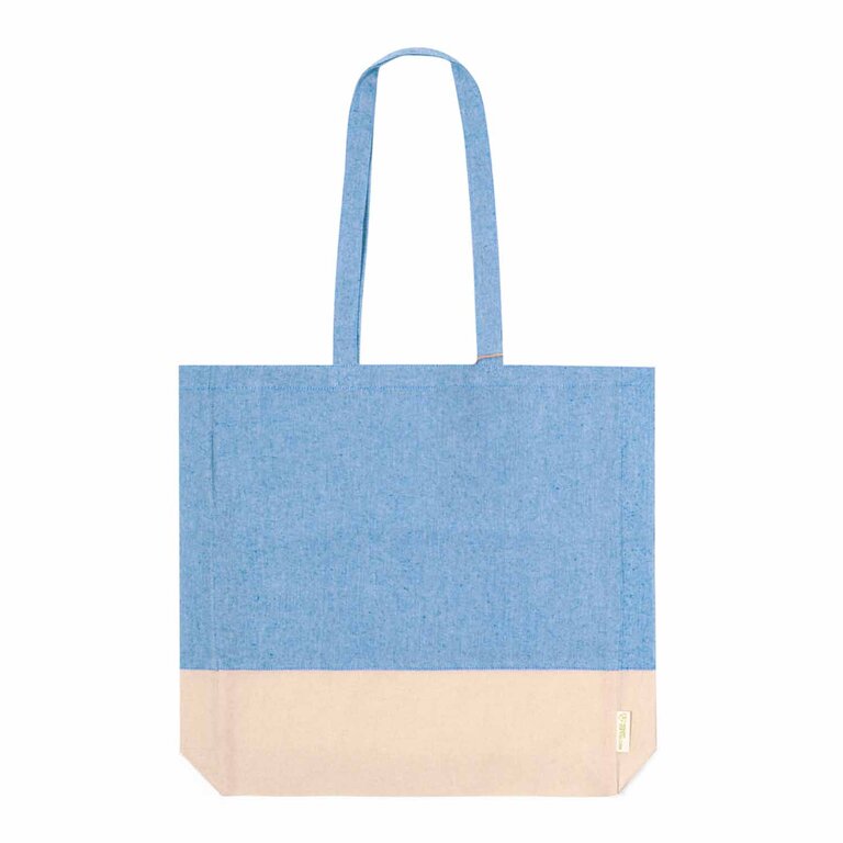 Sac shopping personnalisable avec soufflet en coton recylé 120 gr/m² - Forcula | pandacola