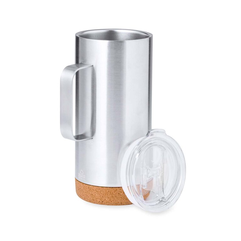 Mug isotherme personnalisable en acier recyclé 450 ml - Maflaw Poignée | pandacolach
