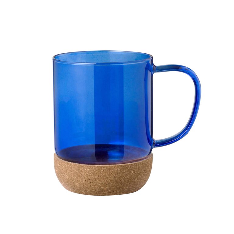 Mug personnalisable en verre et liege 450 ml - Merlana Poignée | pandacolach