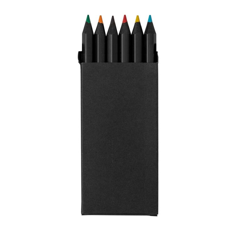 Set de 6 crayons de couleur personnalisable - Eslov Black | pandacolach