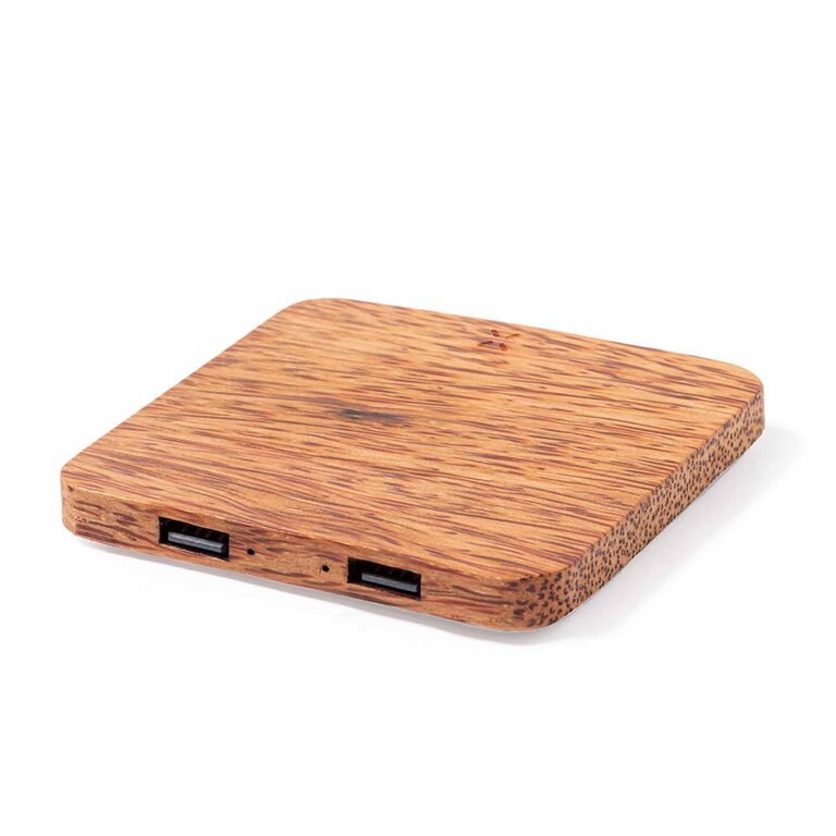 Chargeur à induction personnalisable  en noix coco 10W - Cuadra | pandacolach