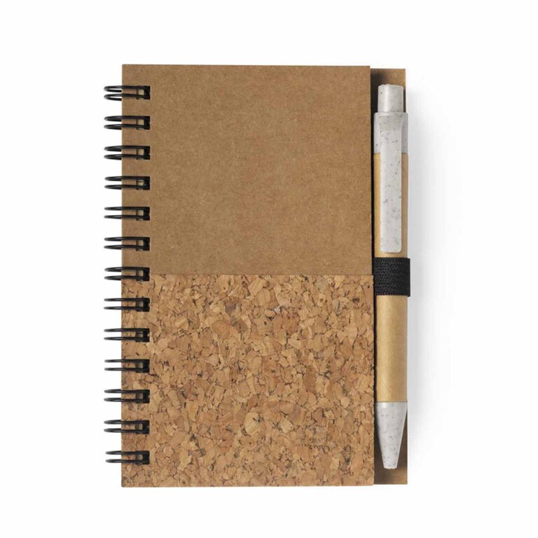 Carnet A7 personnalisable en liège et carton recyclé 100 pages lignées - Ramsès Duo | pandacolach