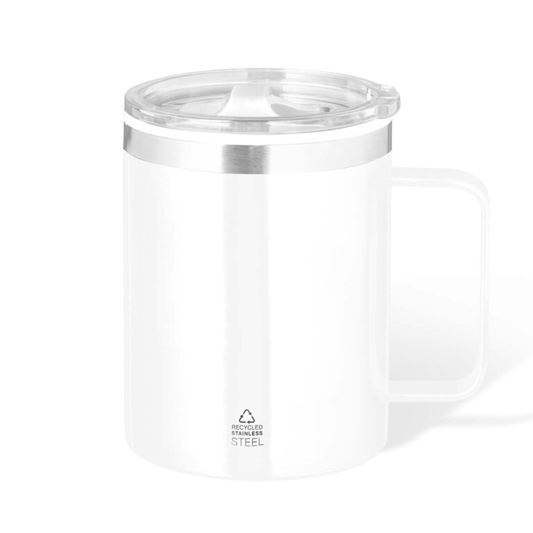 Mug isotherme personnalisable en acier recyclé 400ml - Ricla Poignée | pandacolach