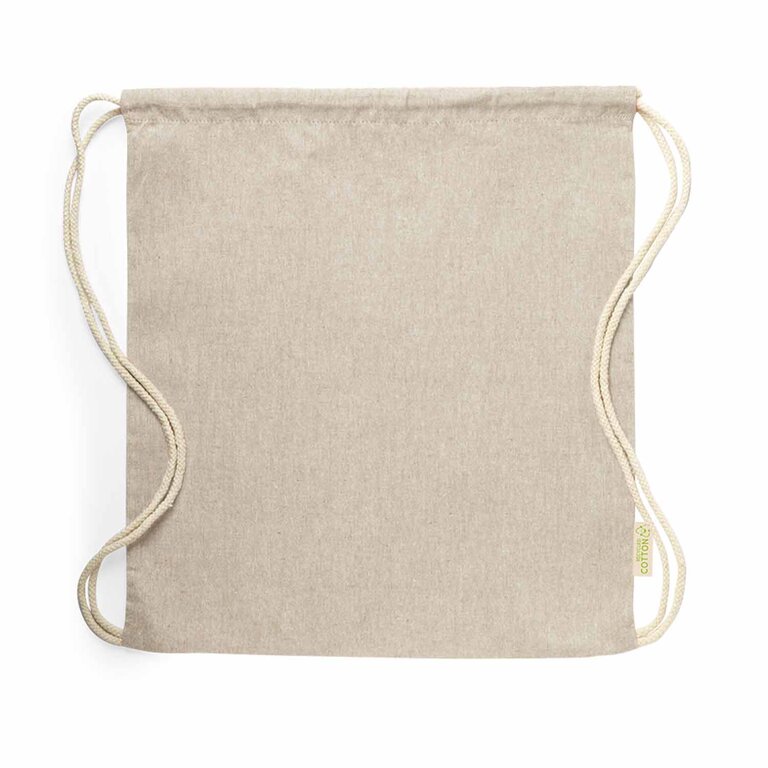 Sac à dos cordelettes personnalisable en coton recyclé 120 gr/m² - Ipori | pandacolach