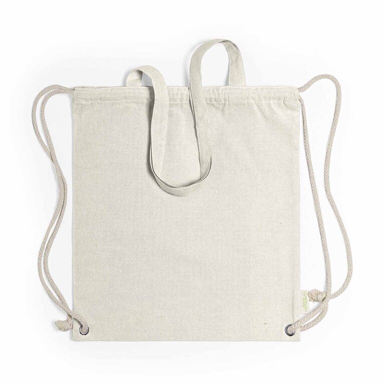 Sac à dos cordelettes personnalisable en coton recyclé 140 gr/m² - Ipori | pandacolach