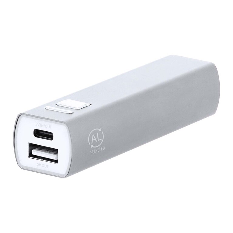 Powerbank personnalisable 2600 mAh aluminium recyclé - Enduranci | pandacolach