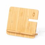 Support multicharge personnalisable 15W en bambou - Ringei | pandacolach - thumb - 1