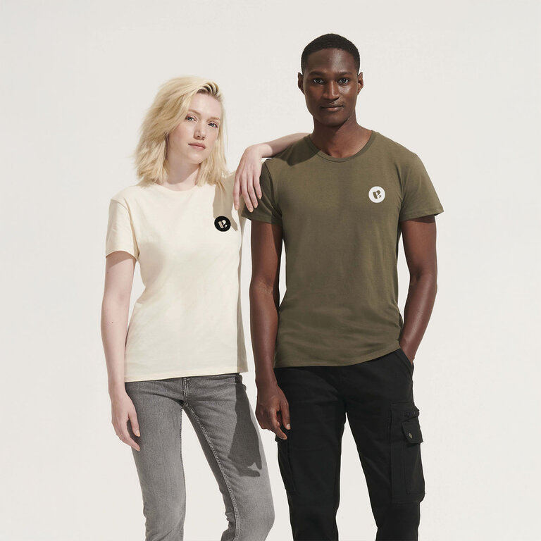 T-shirt personnalisable mixte col rond en coton recyclé 150 gr/m² - Re Crusader | pandacolach