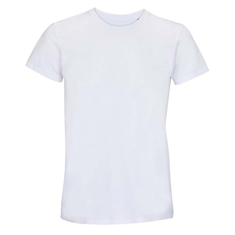 T-shirt personnalisable blanc col rond en coton recyclé 150 gr/m² - Re Crusader | pandacola