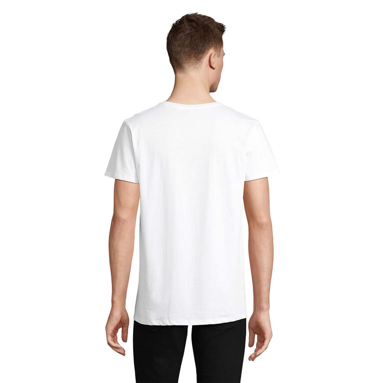 T-shirt personnalisable blanc col rond en coton recyclé 150 gr/m² - Re Crusader | pandacola - 4