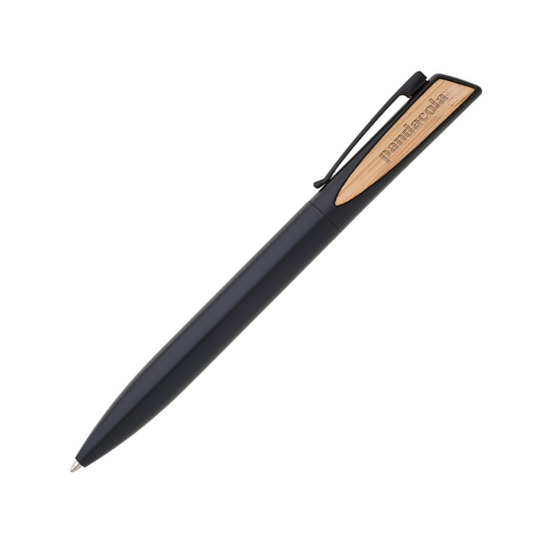 Stylo publicitaire en métal avec insert bambou  - Quara | pandacolach