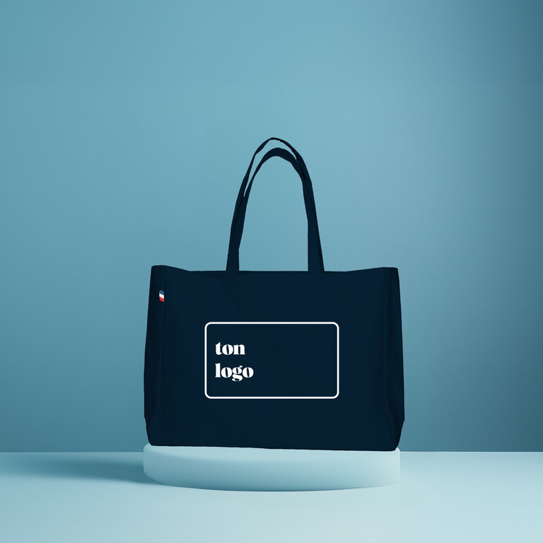Sac cabas publicitaire avec soufflet total en coton made in France - Pierre | pandacolach
