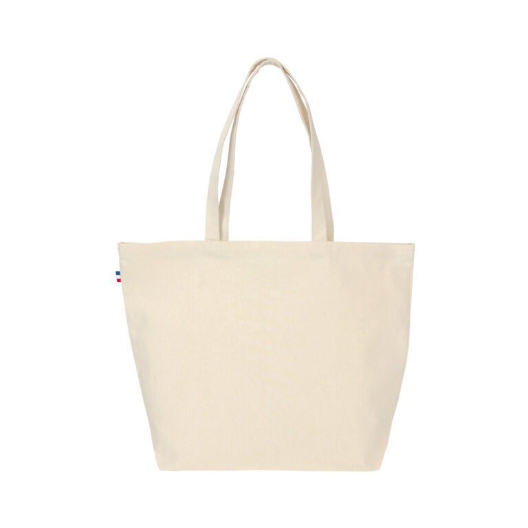 Sac de plage publicitaire avec soufflet de fond certifié GOTS made in France - Céline GOTS | pandacolach