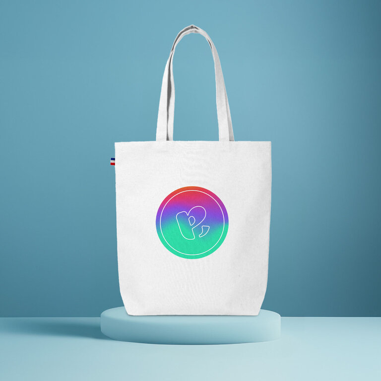 Sac cabas personnalisable en quadrichromie avec soufflet de fond en coton made in France - Jacques quadri | pandacolach