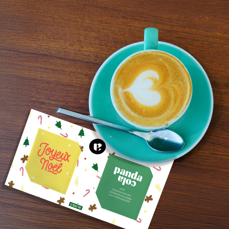 Carte de café double à infuser 100% personnalisable Made in France Le Beau Thé® | pandacolach