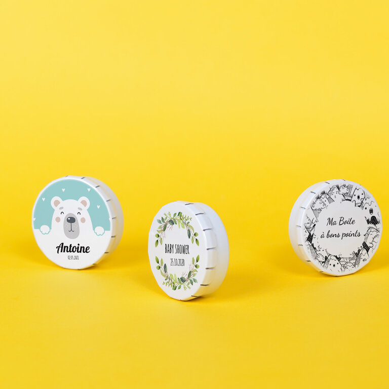 Boîte métal clic clac 45 mm personnalisable avec bonbons made in France | pandacola - 2
