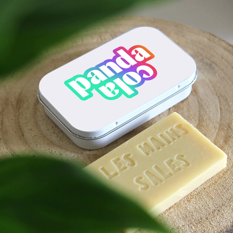 Boite à savon artisanal personnalisable blanche made in France | pandacolach