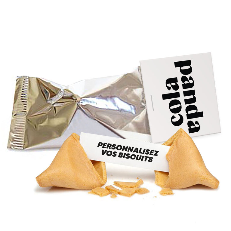 Fortune Cookies made in France avec carte publicitaire et messages personnalisables | pandacolach