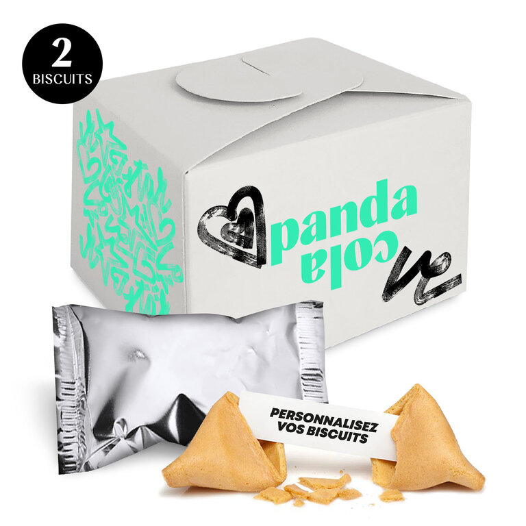 Coffret de 2 Fortune Cookies made in France entièrement personnalisables | pandacolach
