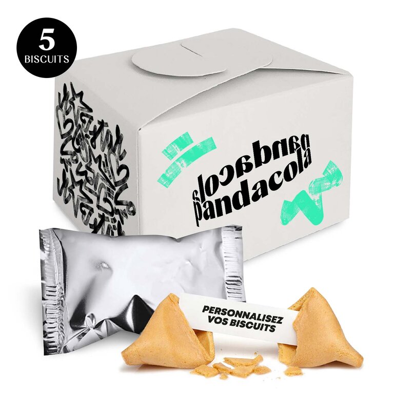 Coffret de 5 Fortune Cookies made in France entièrement personnalisables | pandacolach