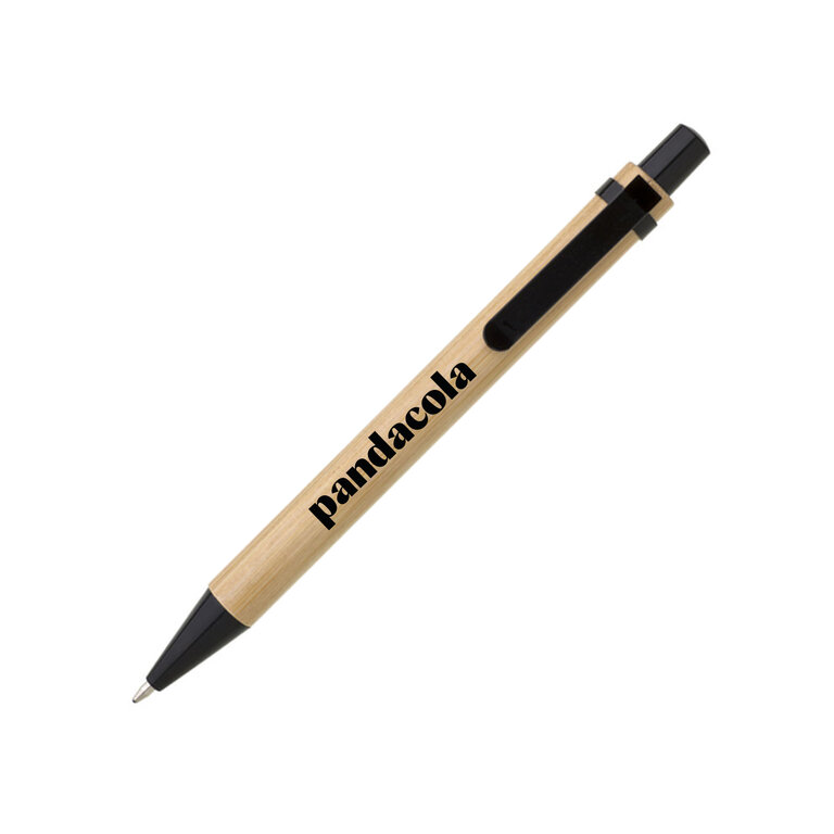 Stylo à bille personnalisable en bambou et noir - Tural black | pandacolach