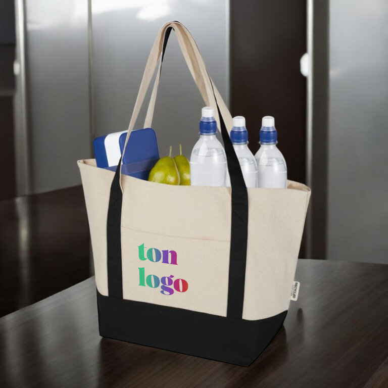 Tote bag personnalisé bicolore en coton recyclé 320 gr/m² - Mixou | pandacolach