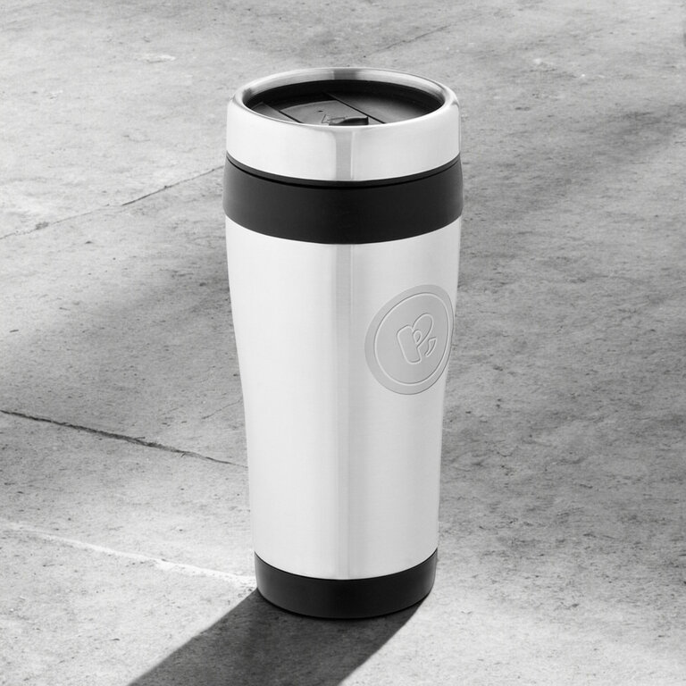 Mug isotherme personnalisé double paroi en acier recycél 410 ml - Palilou recyclé | pandacolach