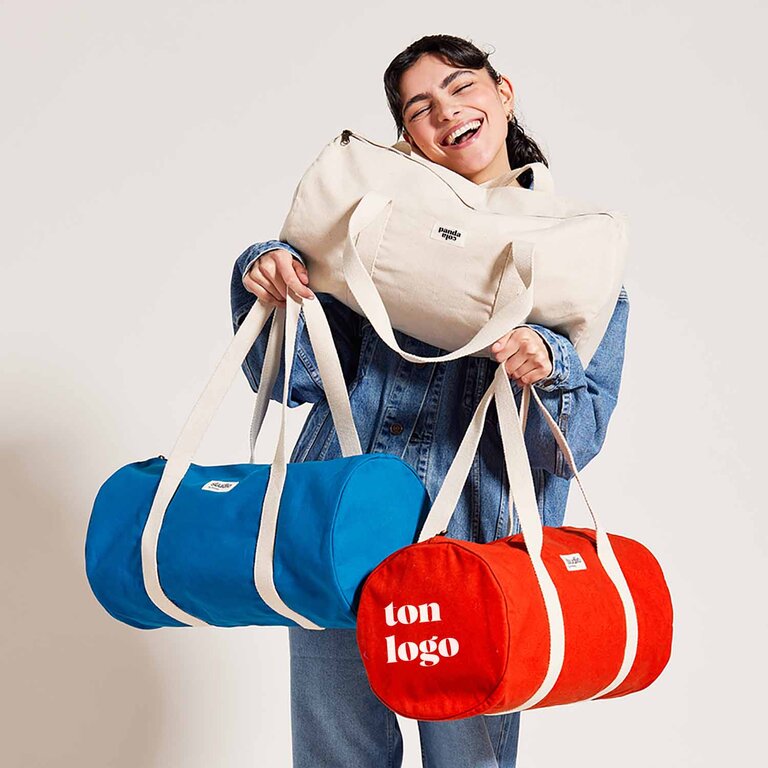 Sac polochon personnalisé en coton 100% biologique - Sam | pandacolach