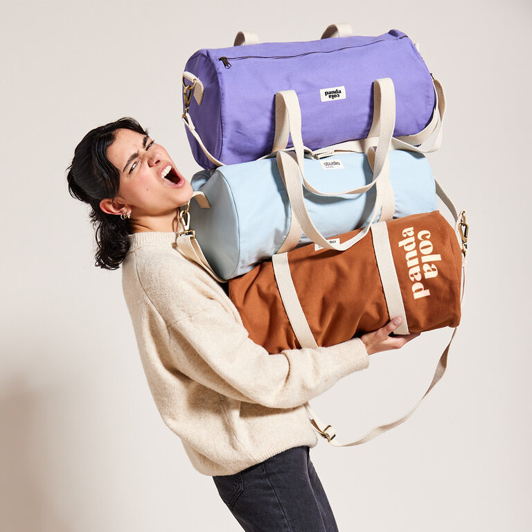 Sac polochon personnalisé avec bandoulière en coton 100% biologique - Sammy | pandacolach