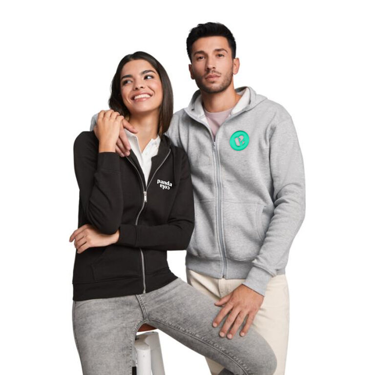 Sweat personnalisable mixte zippé à capuche 280 gr/m² - Mota | pandacolach
